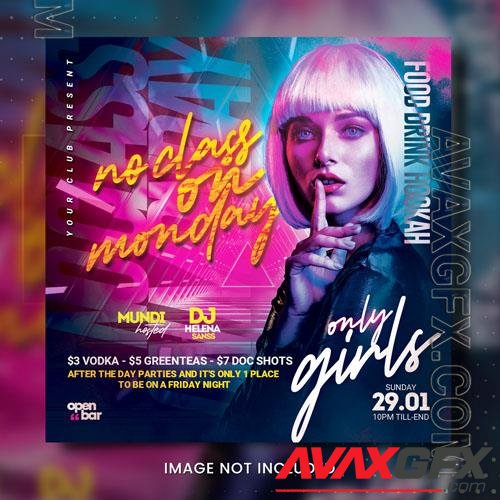 PSD night club party flyer template