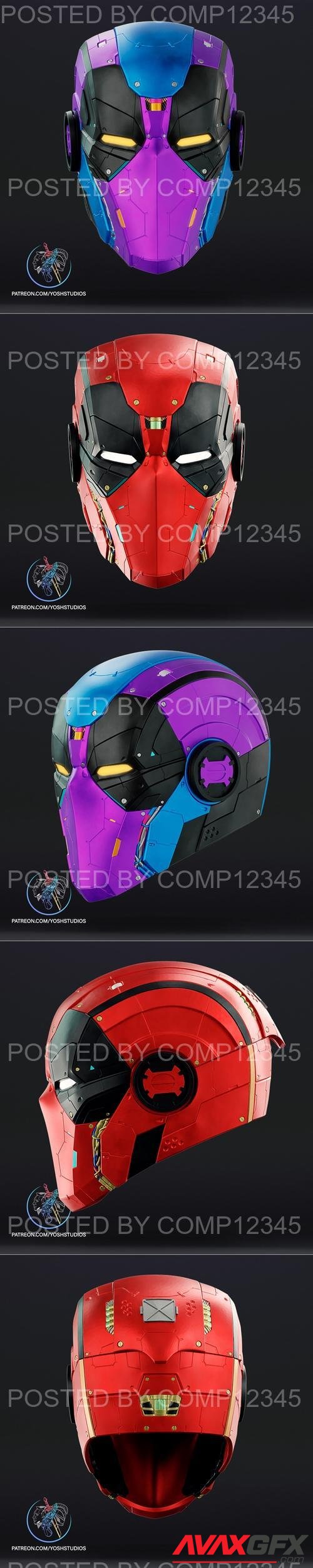 Yosh Studios - Cyber Punk Deadpool Helmet 3D Print