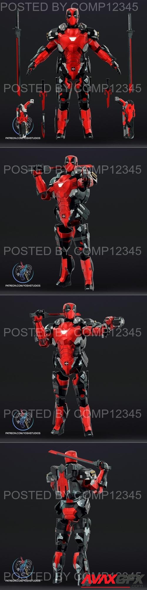 Yosh Studios - Armorized Deadpool Armor 3D Print