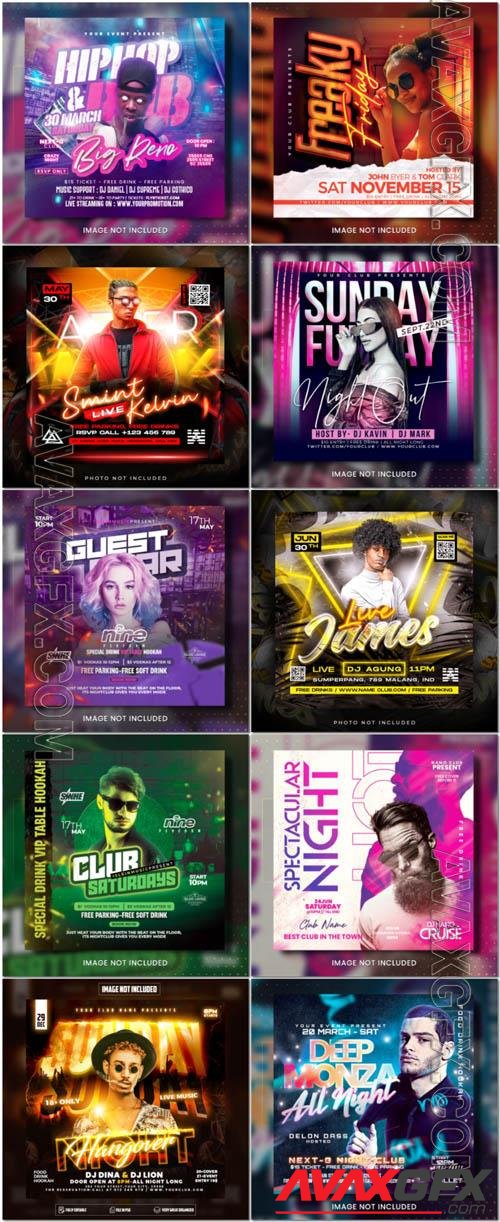 Flyer social media post, psd banner set vol 340