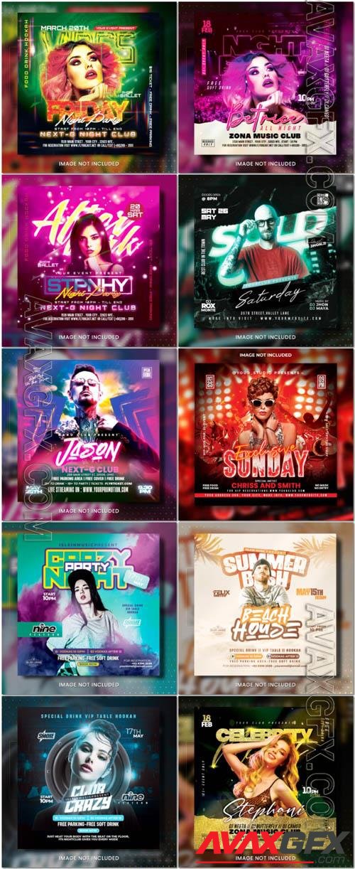 Flyer social media post, psd banner set vol 339