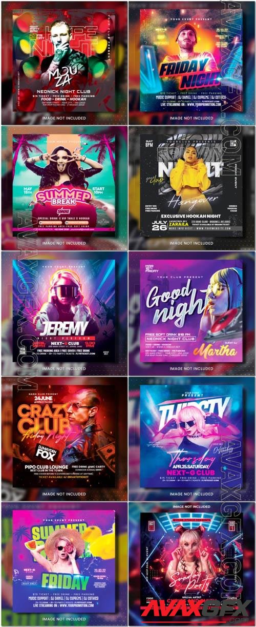 Flyer social media post, psd banner set vol 338