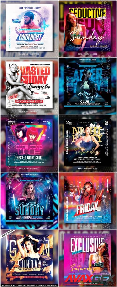 Flyer social media post, psd banner set vol 337