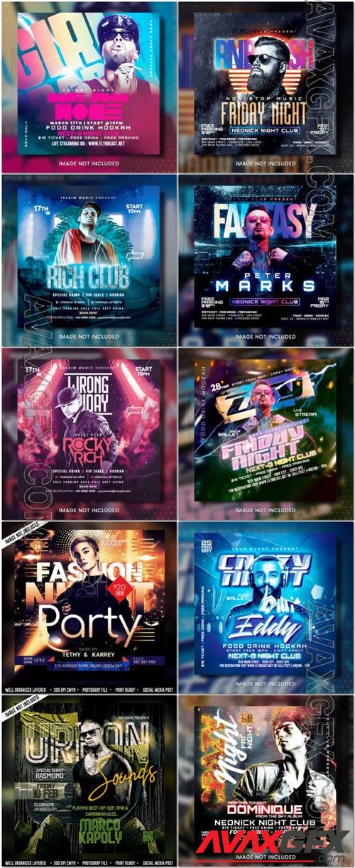 Flyer social media post, psd banner set vol 336