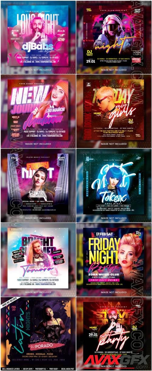 Flyer social media post, psd banner set vol 335