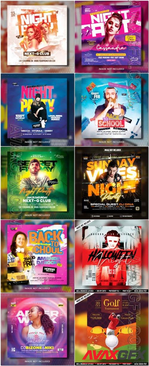 Flyer social media post, psd banner set vol 350