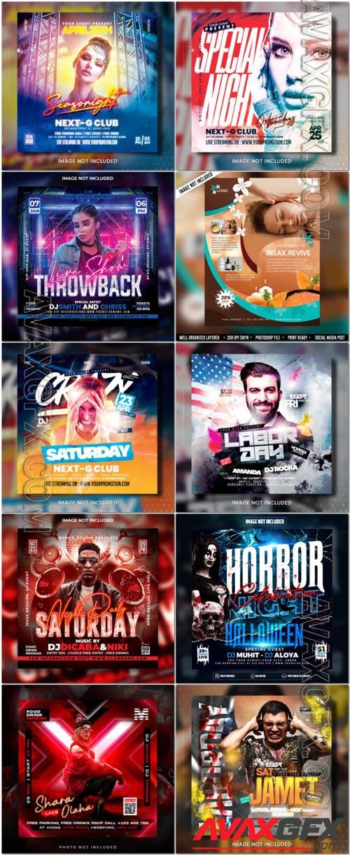 Flyer social media post, psd banner set vol 348