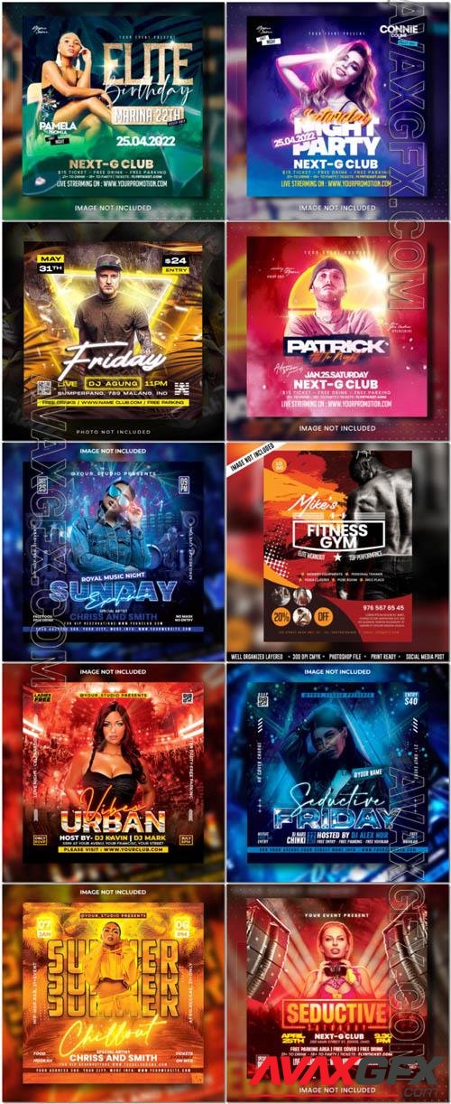 Flyer social media post, psd banner set vol 347