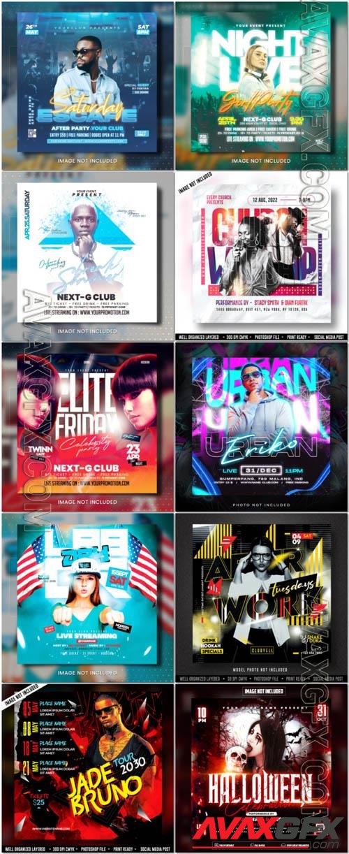 Flyer social media post, psd banner set vol 342