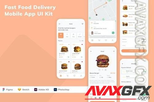 Fast Food Delivery Mobile App UI Kit