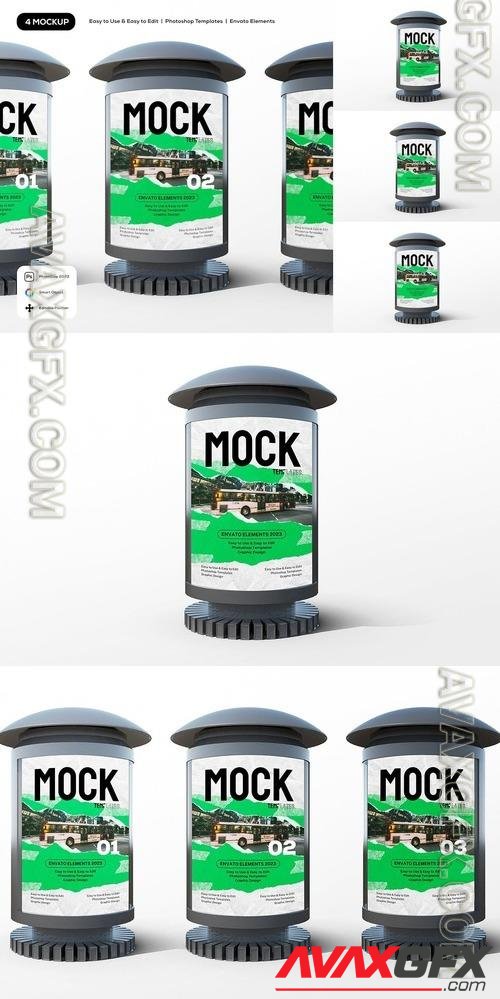 Advertise Board Pole Mockup