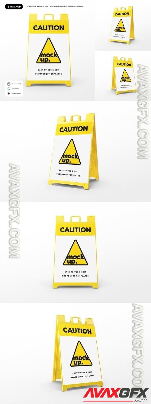 Caution Signboard Mockup