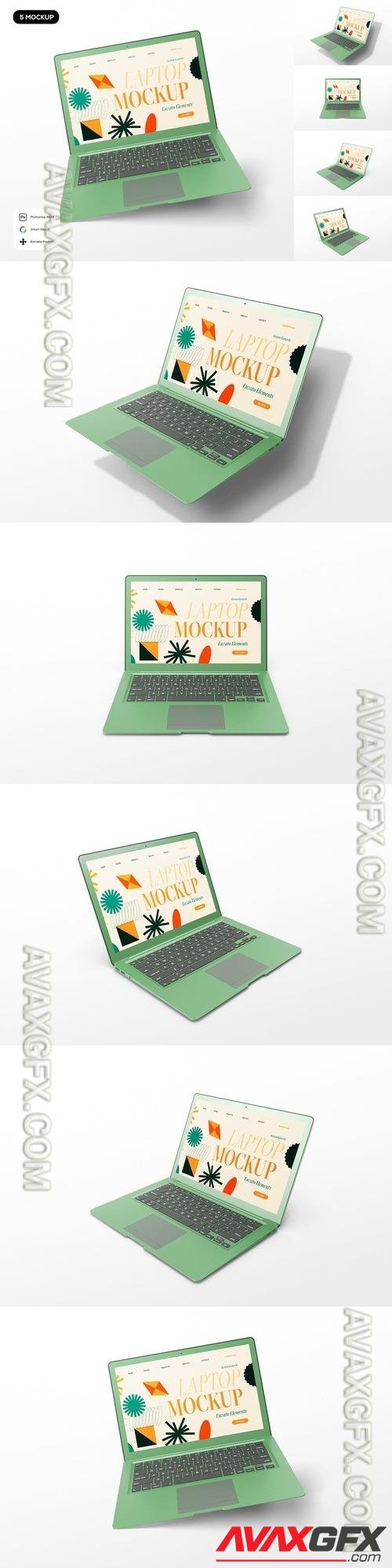 Green Laptop Generic Mockup