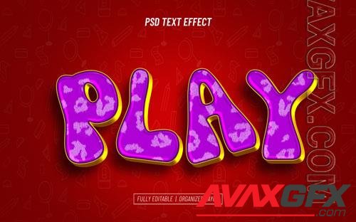 PSD children day play editable text effect