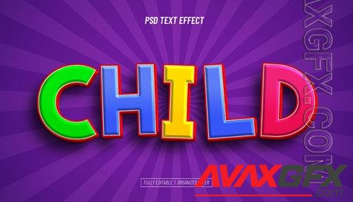 PSD children day editable text effect