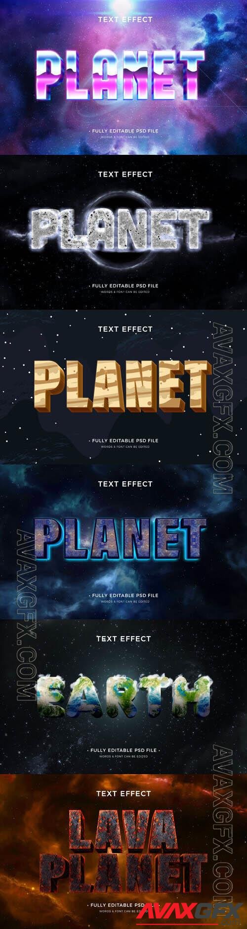 PSD planet text effect