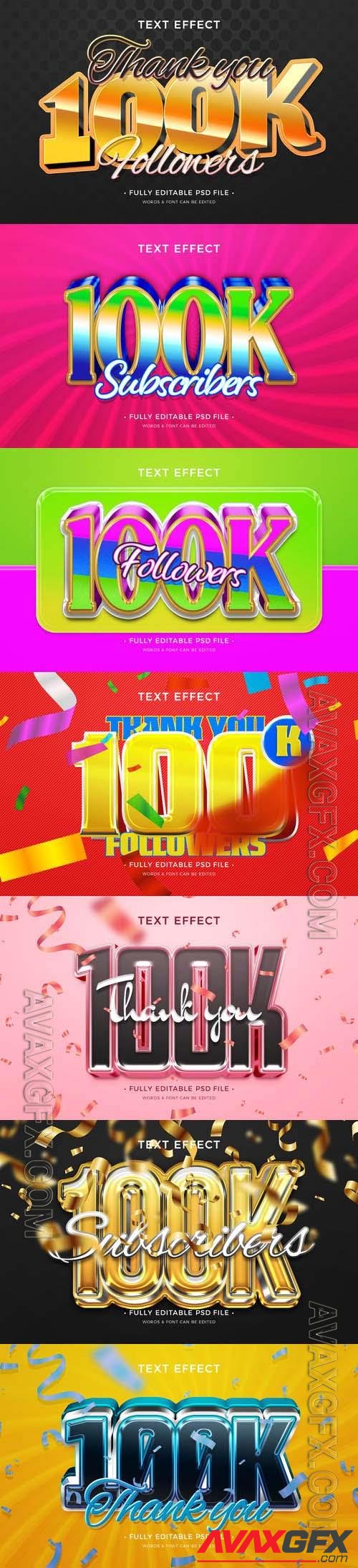 PSD 100k subscribers text effect