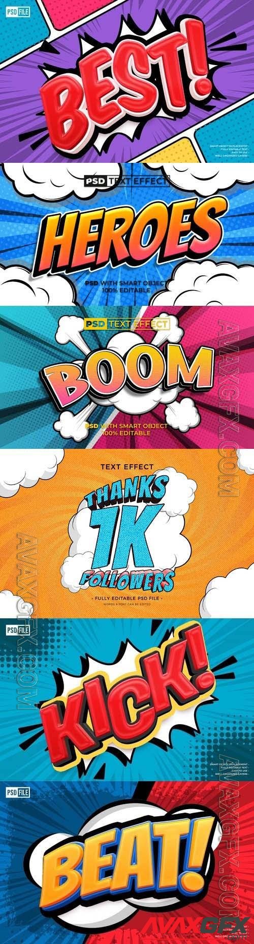 Comic text effect style editable psd text effect