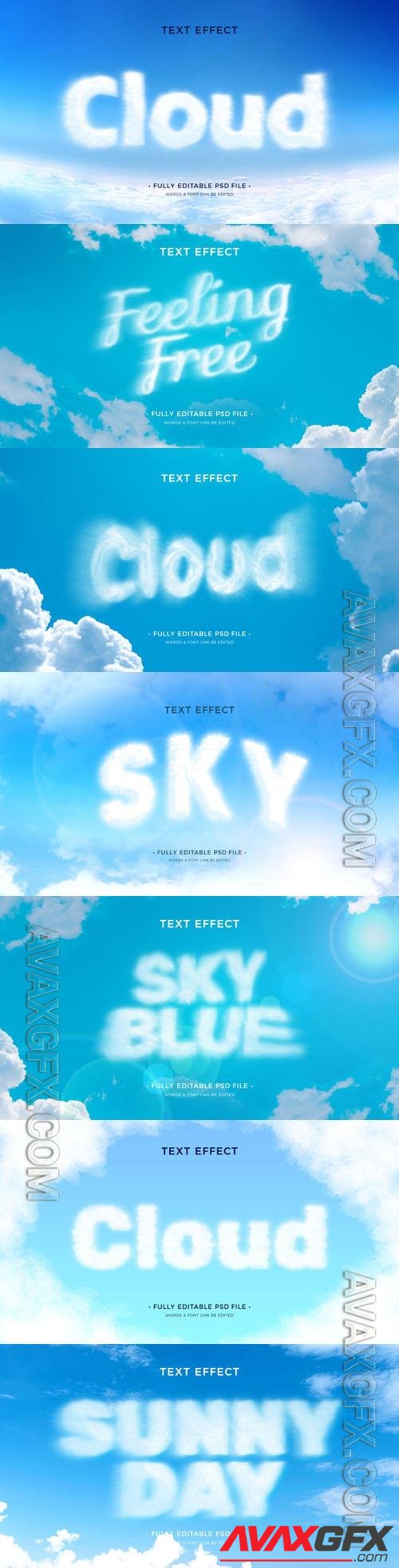 PSD clouds text effect