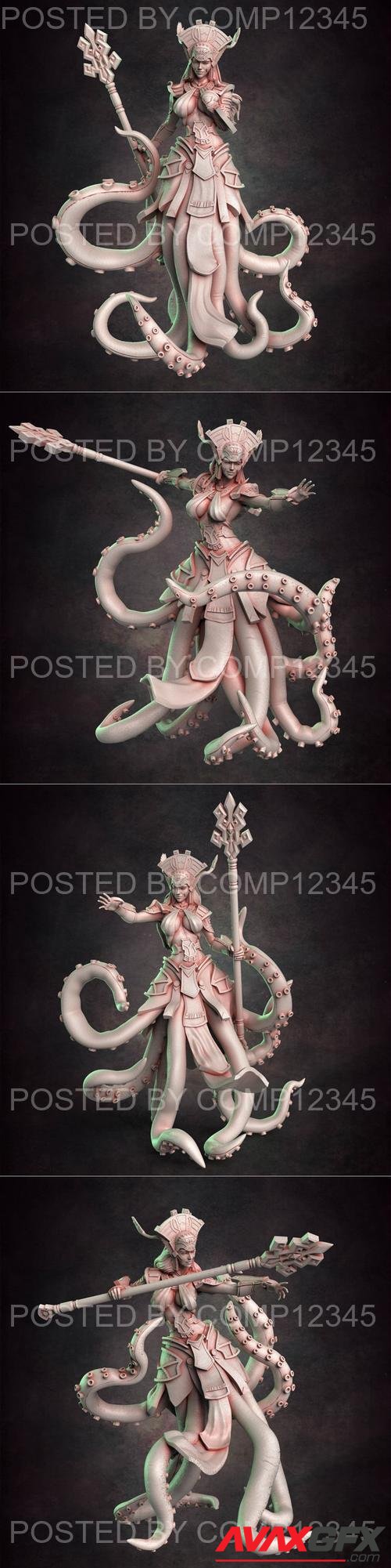 Red Clay Collectibles - Cecaelia Wizard 01-04 3D Print