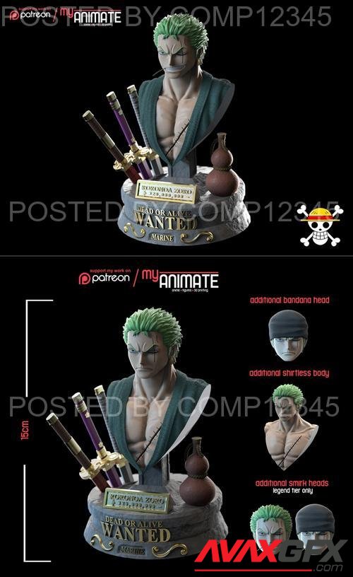 Zoro Bust 3D Print