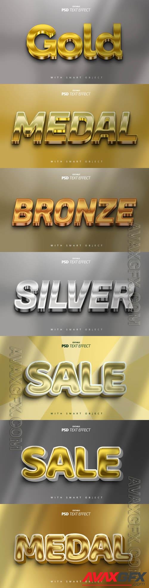 Psd style text effect editable set vol 451