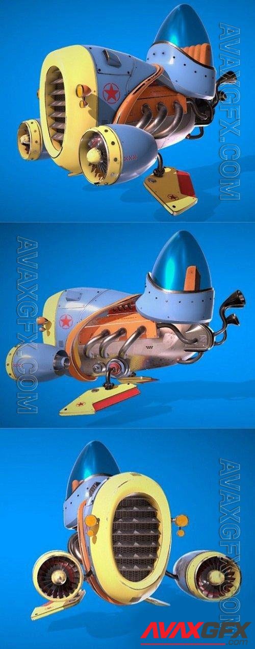 Humoro Aircraft Game Ready - 3d model