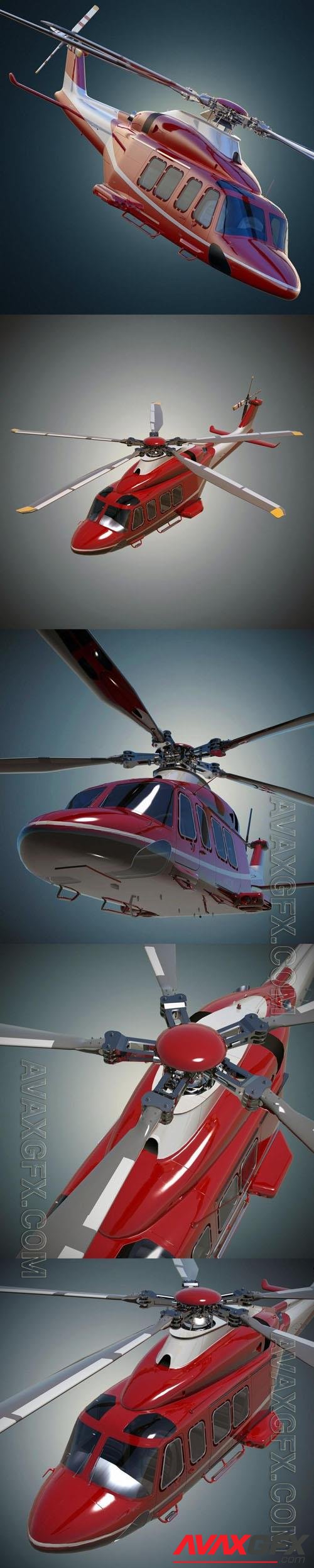 AgustaWestland AW139 helicopter - 3d model