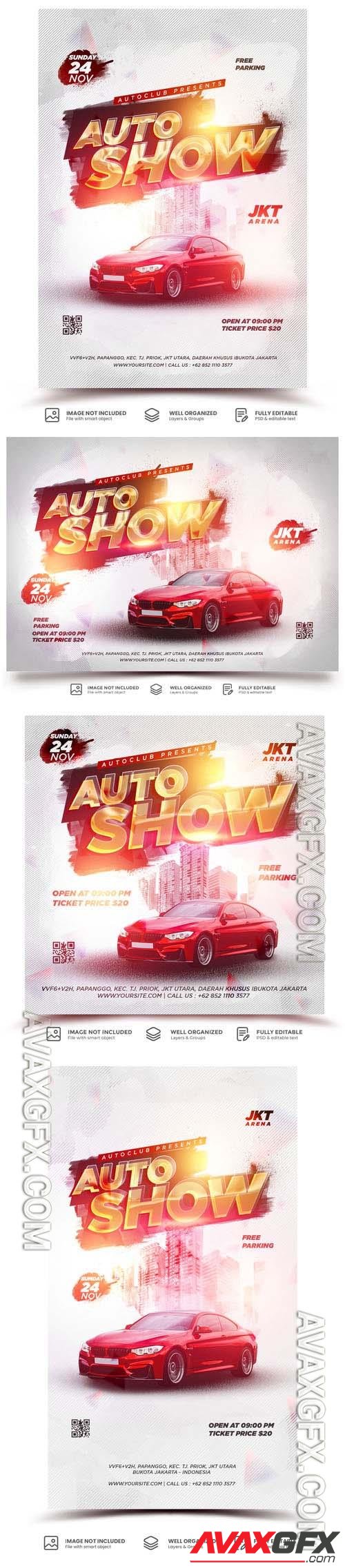 PSD modern ad car promotion banner flyer template