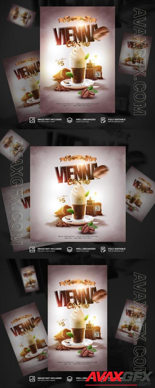 PSD coffee shop poster flyer template