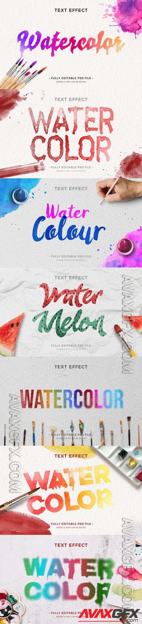 PSD watercolor text effect