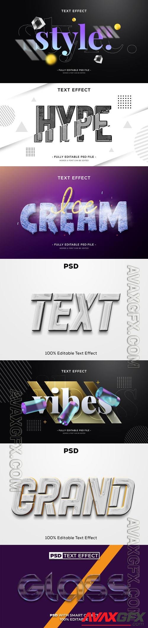 Psd style text effect editable set vol 464