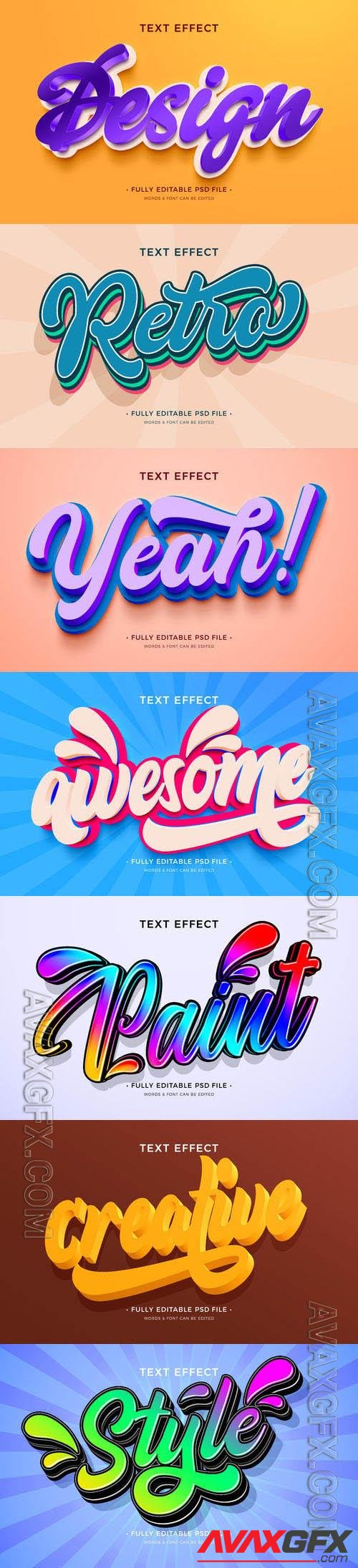 Psd style text effect editable set vol 462