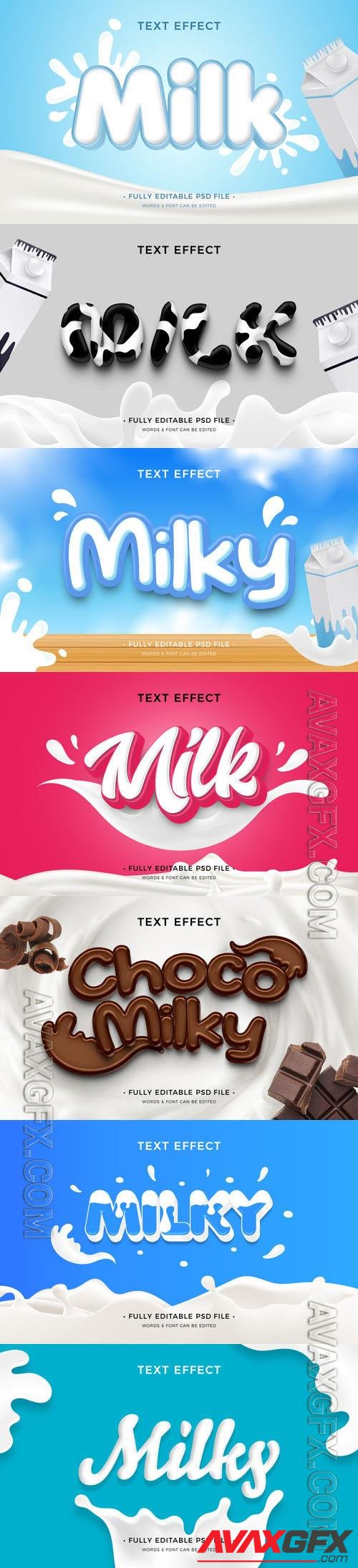 PSD milk text effect