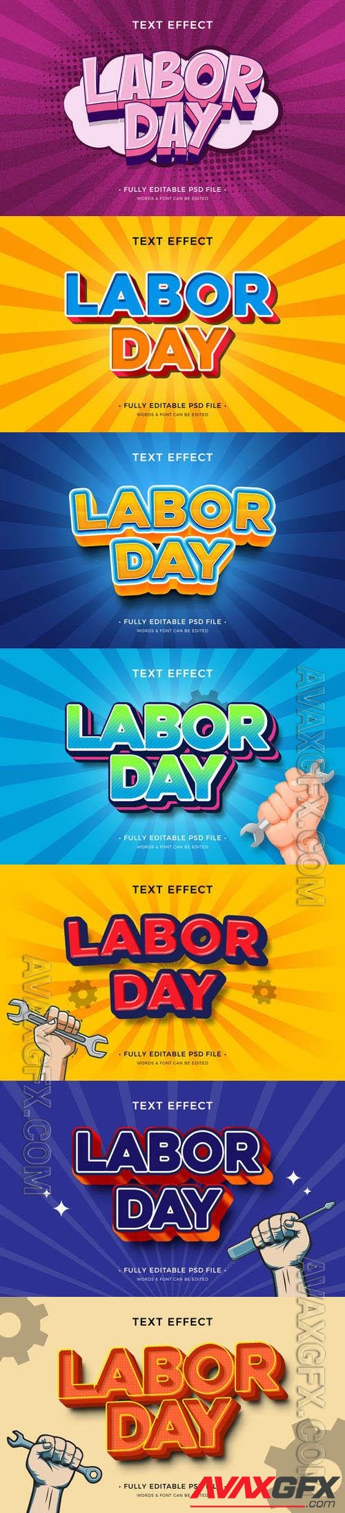 PSD labor day text effect