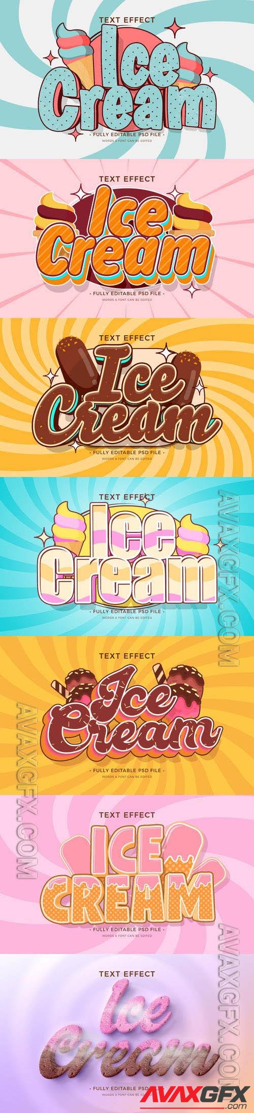 PSD ice cream text effect