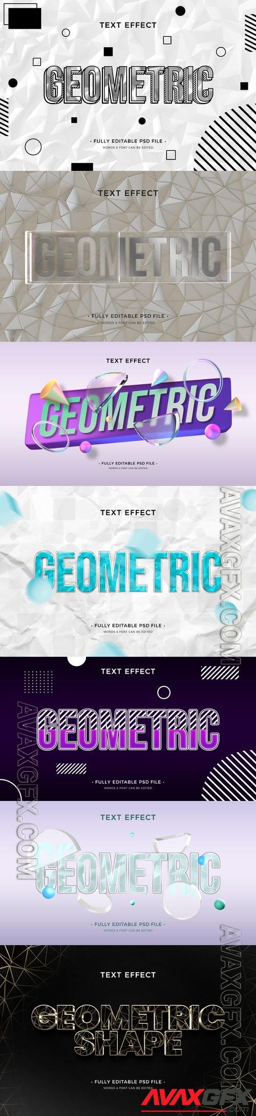 PSD geometric shapes text effect