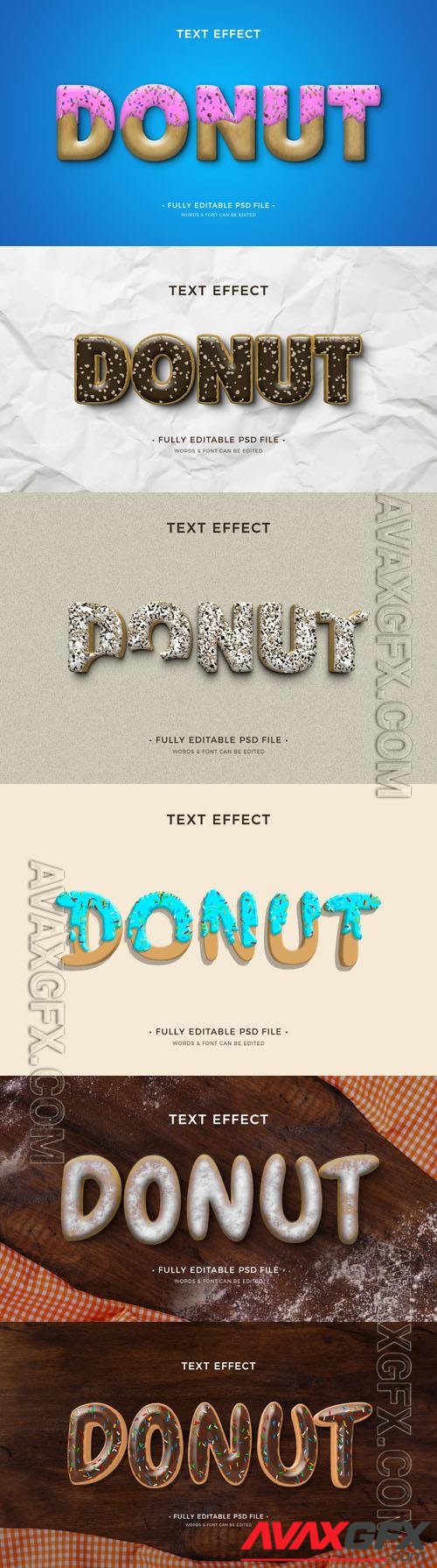 PSD donut text effect