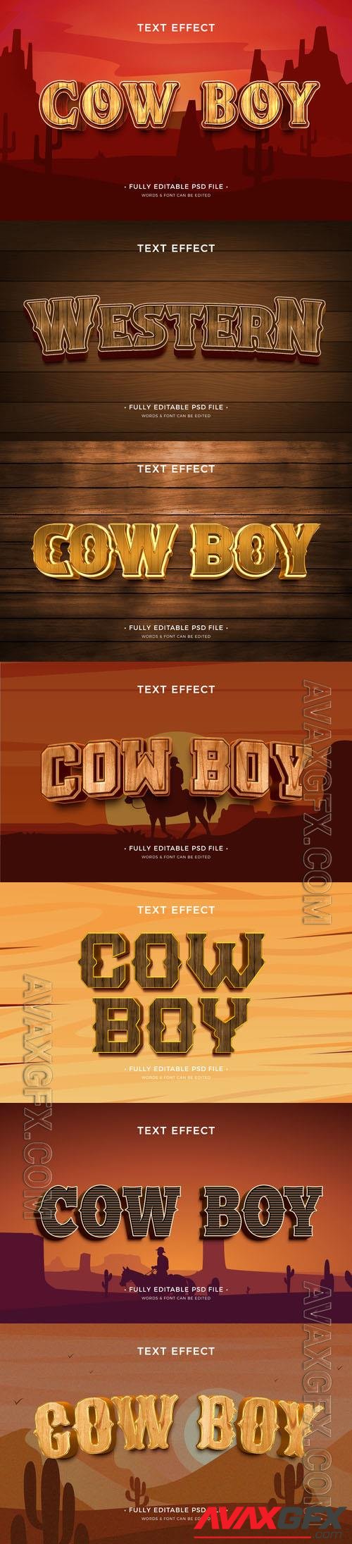 PSD cowboy text effect