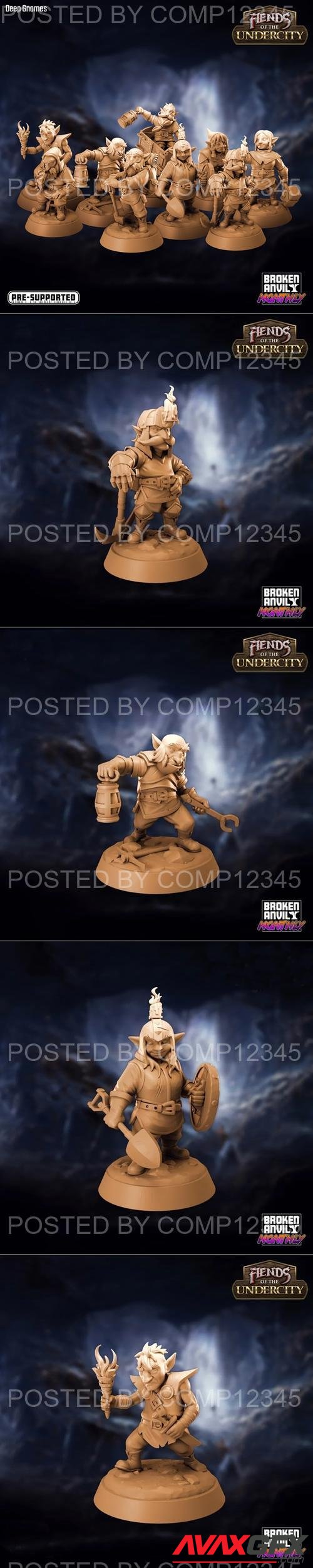 Broken Anvil Miniatures - Fiends of the Undercity - Deep Gnomes Pack 3D Print