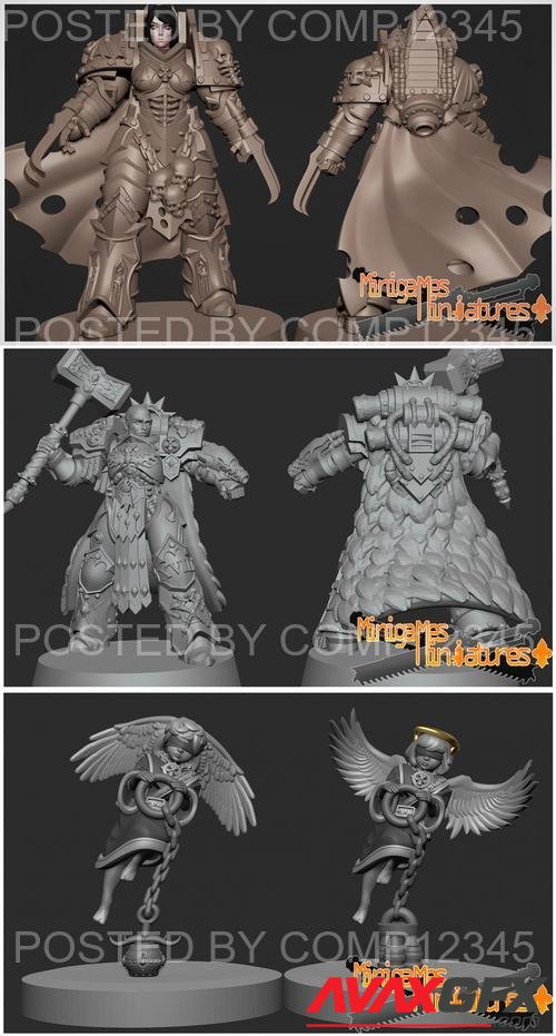 Minigames Miniatures - Curze Waifu Anime and Vulkan and Cherubs Anime Figurine 3D Print