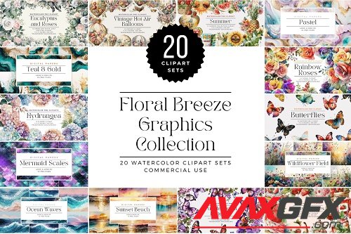 Floral Breeze Graphics Collection - 20 Premium Graphics