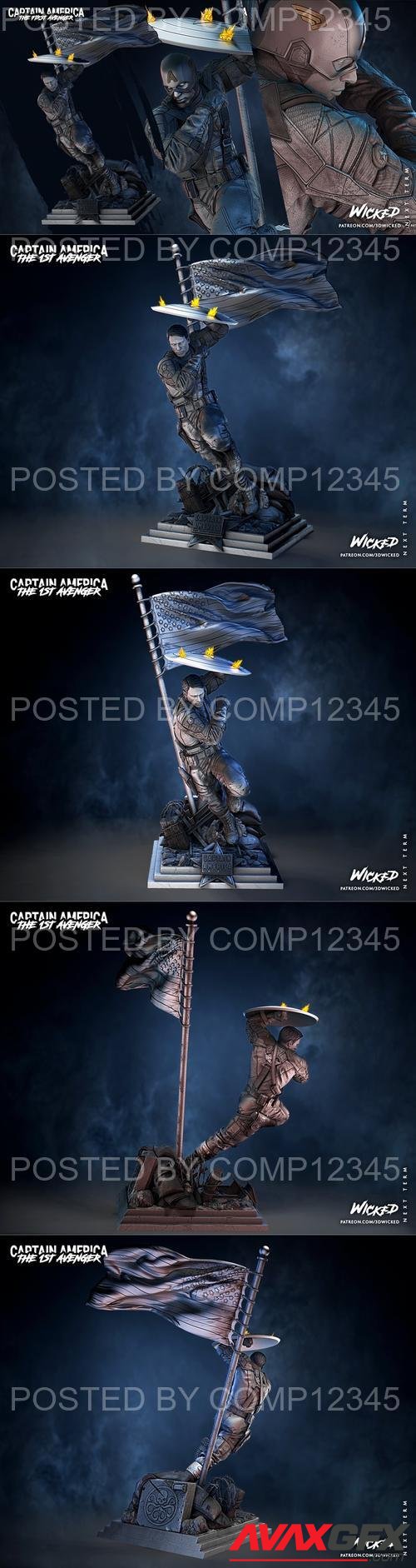 WICKED - Captain America Sculpture 3D Print