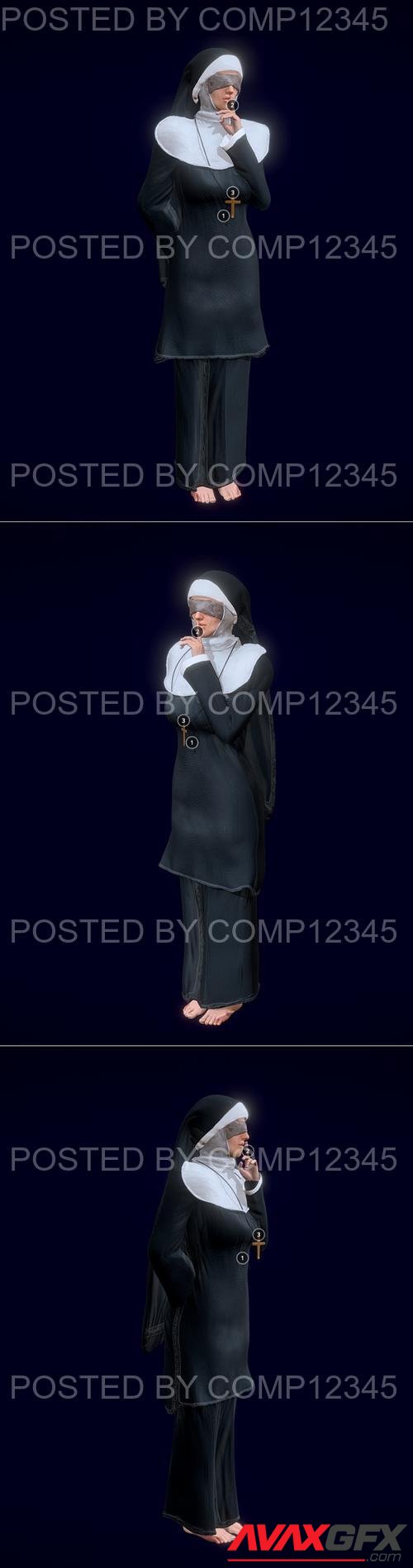 Nun Posed Textured 3D Print