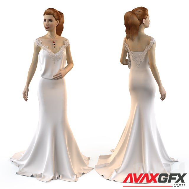 Girl in Evening Dress – 3D Model