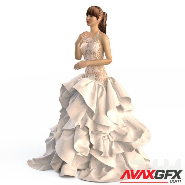 Girl in a Wedding Dress – 3D Model