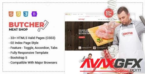 Butcher - Meat Shop eCommerce HTML Template 19984287