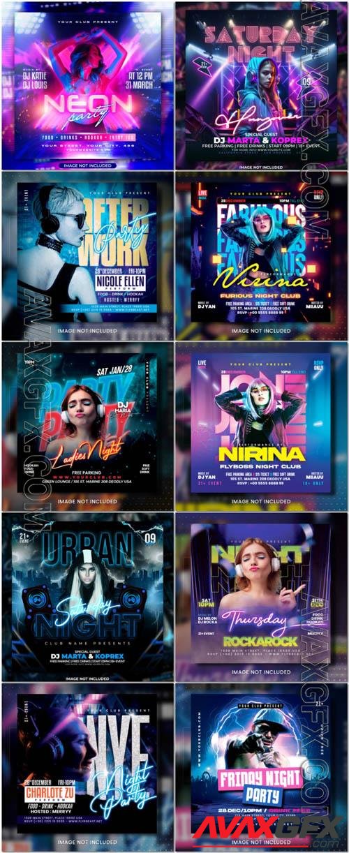 Flyer social media post, psd banner set vol 366