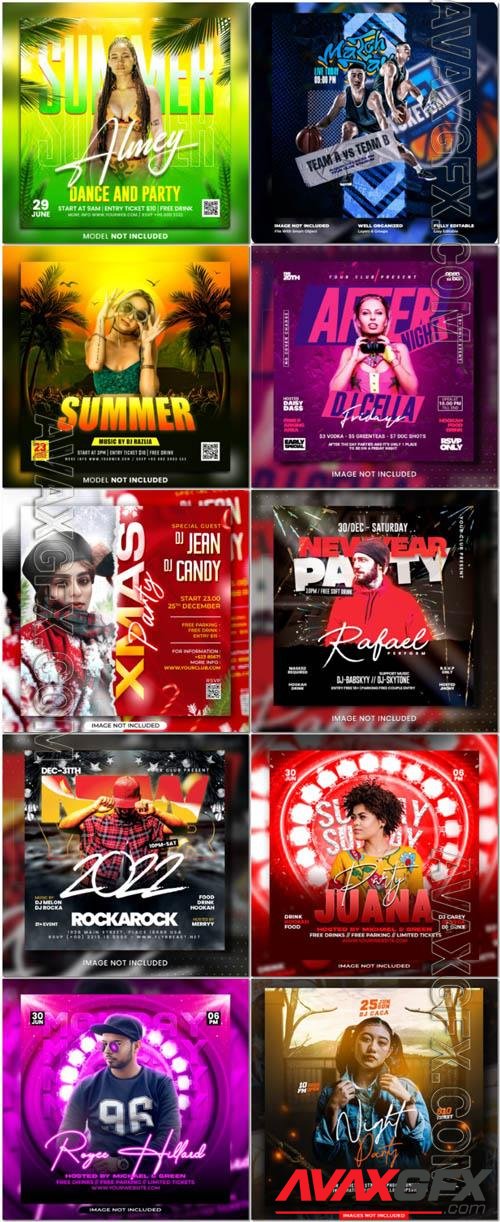 Flyer social media post, psd banner set vol 362