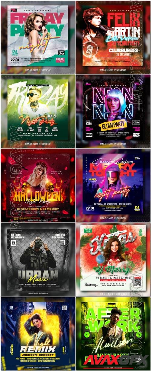 Flyer social media post, psd banner set vol 359